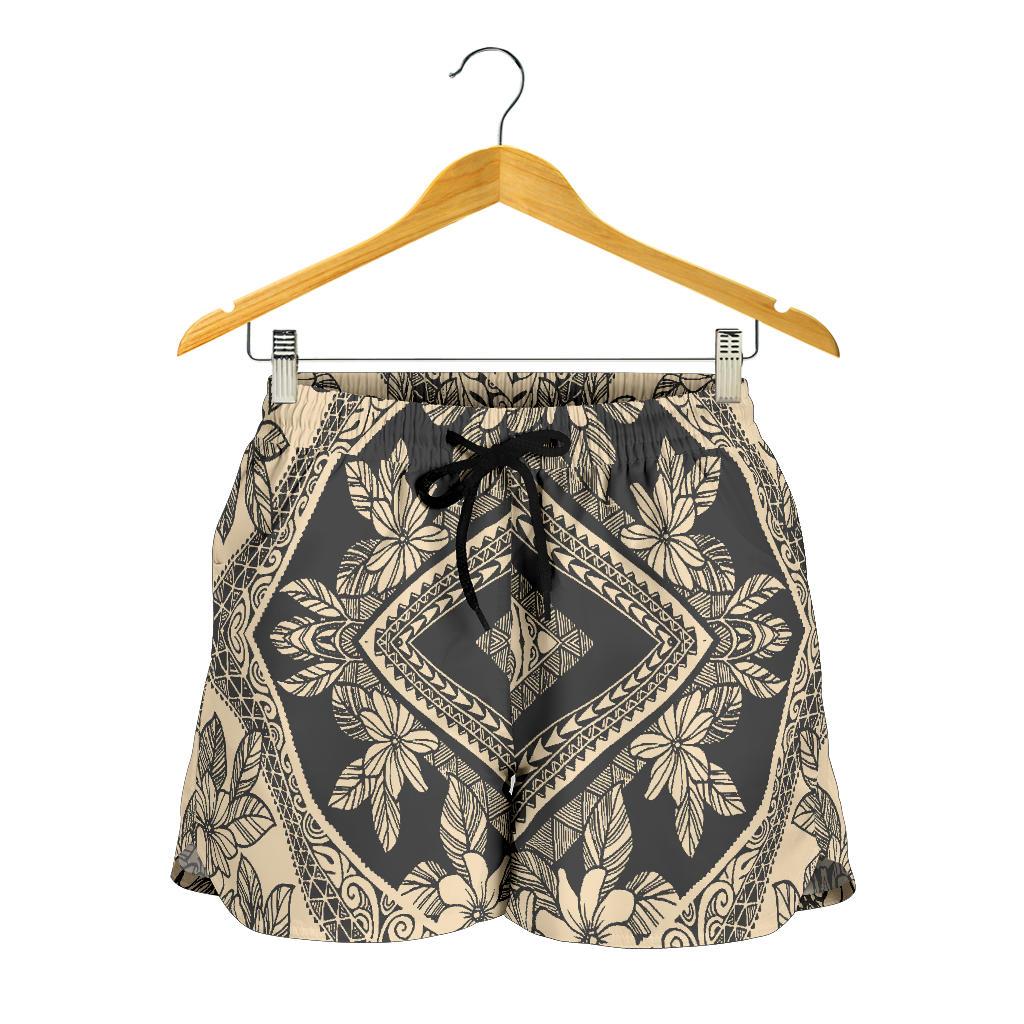 Polynesian Plumeria Mix Gray Women's Short - Polynesian Pride
