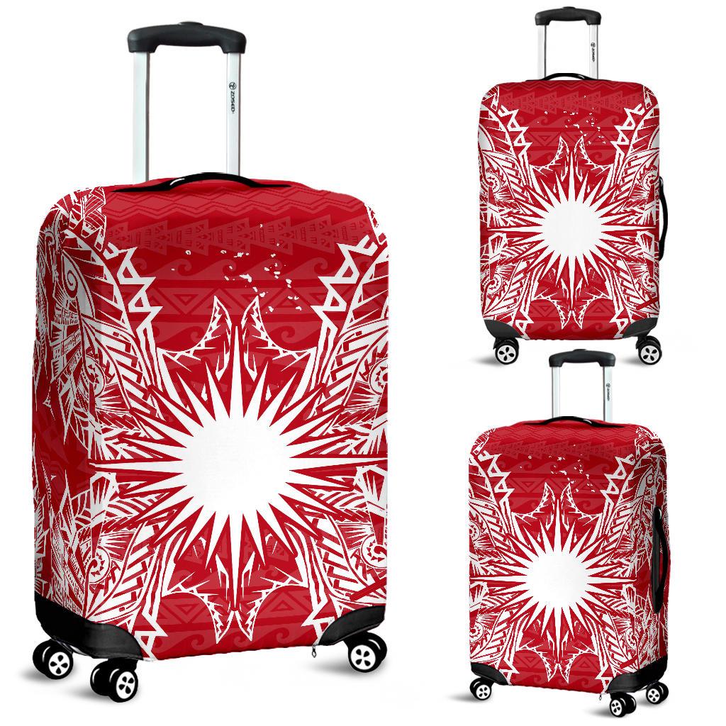 Marshall Islands Polynesian Luggage Covers Map Red White Red - Polynesian Pride