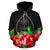 Guam Polynesian Hoodie Black Hibiscus - Polynesian Pride