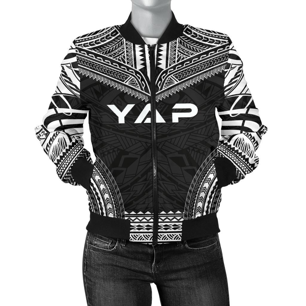 Yap Polynesian Chief Women'S Bomber Jacket - Black Version Black - Polynesian Pride