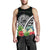 American Samoa Men's Tank Top - American Samoa Coat of Arms & Polynesian Tropical Flowers White - Polynesian Pride