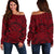 Polynesian Women's Off Shoulder Sweater 04 Red - Polynesian Pride