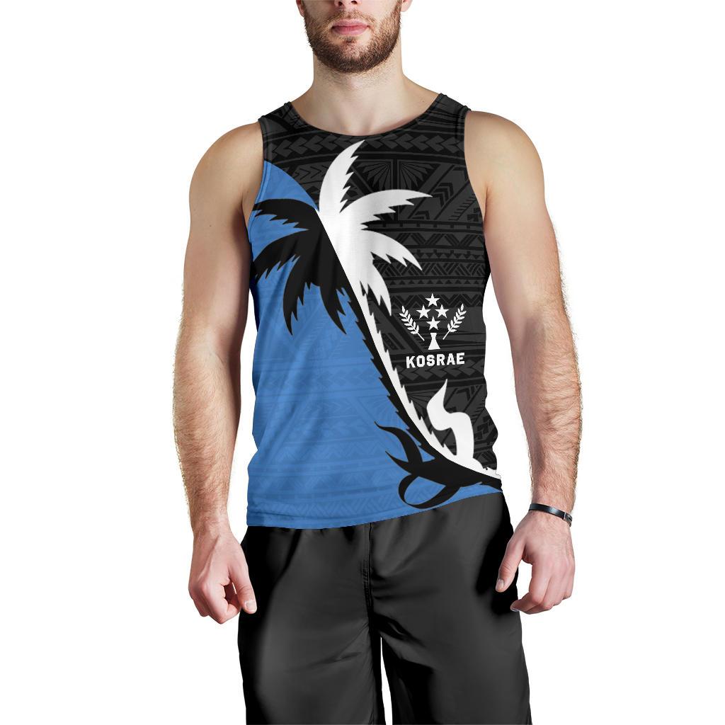 Kosrae Coconut Tree Men's Tank Top K4 Black - Polynesian Pride