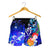 Custom Personalised Samoa Women's Shorts - Humpback Whale with Tropical Flowers (Blue) - Polynesian Pride