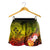 Kosrae Women's Shorts - Humpback Whale with Tropical Flowers (Yellow) - Polynesian Pride