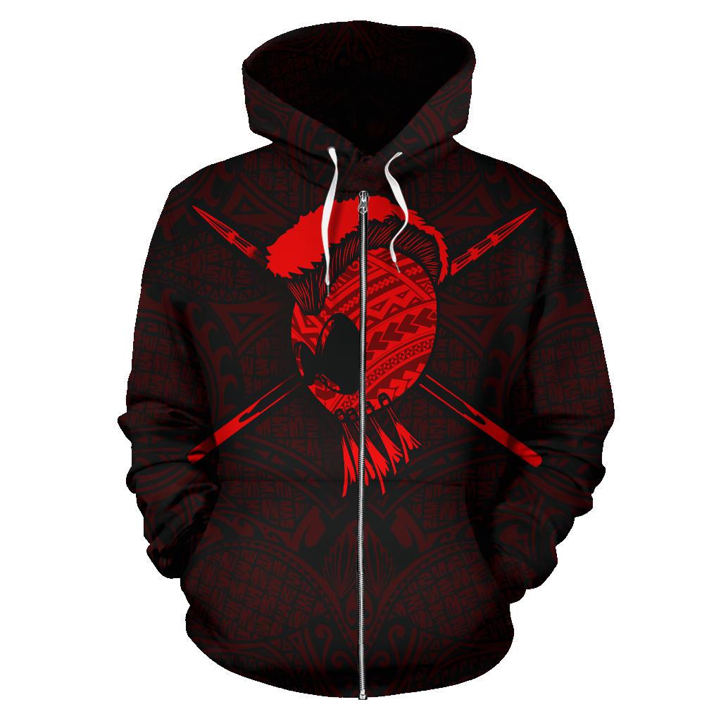 Hawaii Polynesian Helmet Kanaka Warrior Hoodie (Zip) - Polynesian Pride