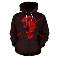 Hawaii Polynesian Helmet Kanaka Warrior Hoodie (Zip) - Polynesian Pride