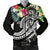 Polynesian Hawaii Men's Bomber Jacket - Summer Plumeria (Black) Black - Polynesian Pride