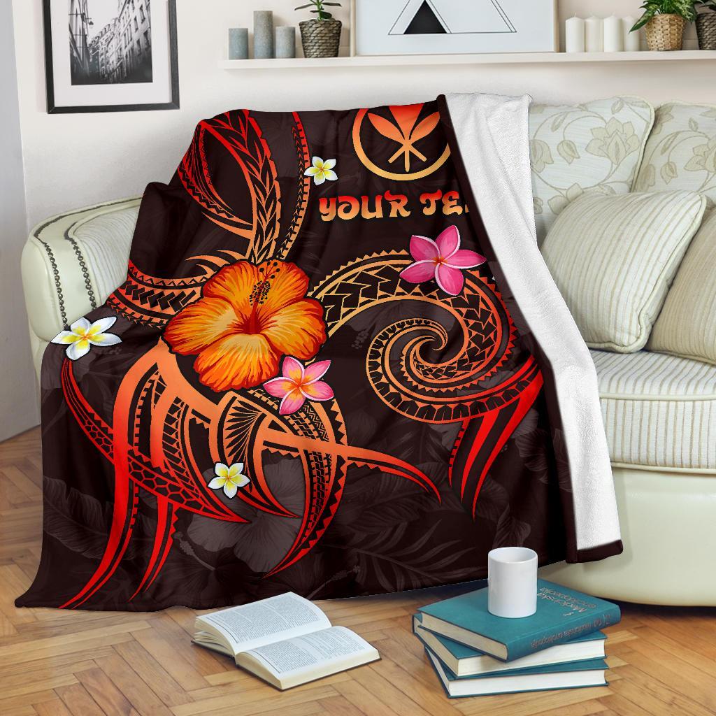 Polynesian Hawaii Personalised Premium Blanket - Legend of Kanaka Maoli (Red) White - Polynesian Pride