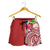 FSM Polynesian Women Shorts - Summer Plumeria (Red) - Polynesian Pride