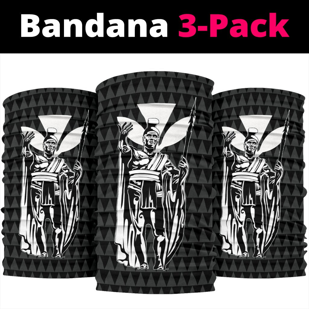 Hawaii King Kanaka Kakau Bandana 3 - Pack - White - Polynesian Pride
