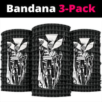Hawaii King Kanaka Kakau Bandana 3 - Pack - White - Polynesian Pride
