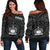 Samoa Women's Off Shoulder Sweater - Samoa Seal In Polynesian Tattoo Style - Polynesian Pride