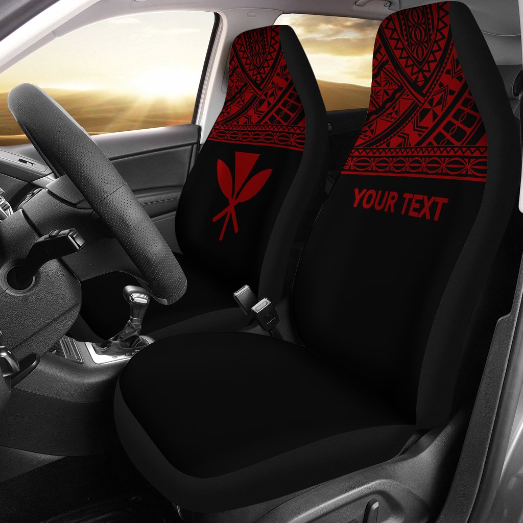 Hawaii Custom Personalised Car Seat Covers - Kanaka Maoli Polynesian Red Horizontal Universal Fit Red - Polynesian Pride