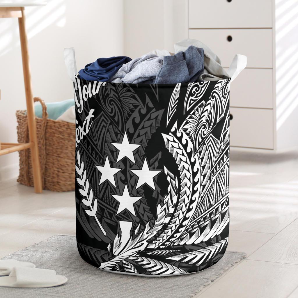 Kosrae State Laundry Basket - Custom Personalised Wings Style Laundry Basket - Kosrae State One Size Black - Polynesian Pride