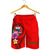 Samoa Polynesian Men's Shorts - Floral With Seal Red - Polynesian Pride