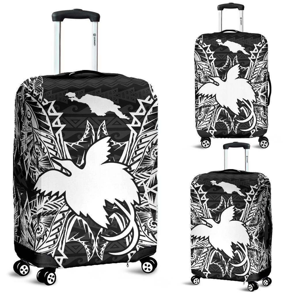 Papua New Guinea Polynesian Luggage Covers Map Black Black - Polynesian Pride