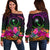 Chuuk Personalised Women's Off Shoulder Sweater - Summer Hibiscus Art - Polynesian Pride