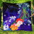 Custom Personalised Yap Premium Quilt - Humpback Whale with Tropical Flowers (Blue) Blue - Polynesian Pride