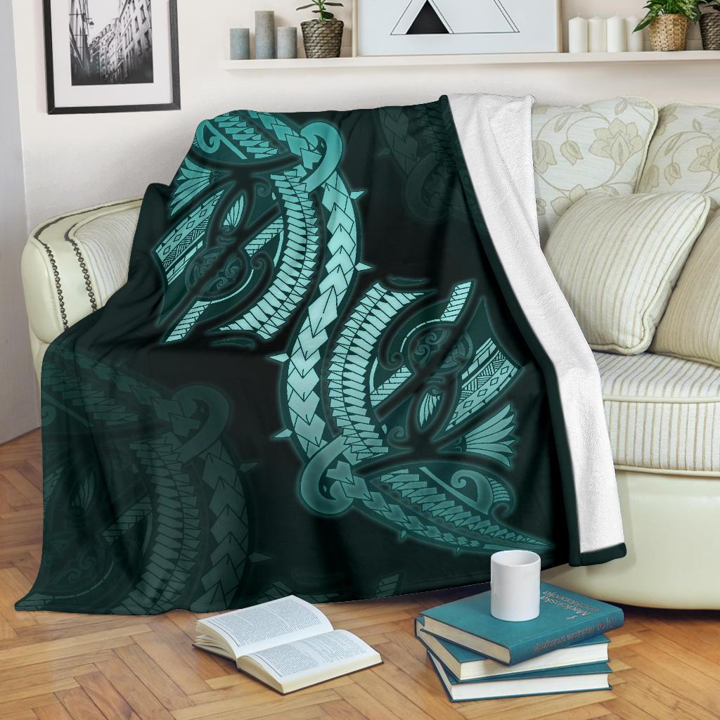 Polynesian Premium Blanket Turquoise White - Polynesian Pride