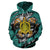 Honu Polynesian Turquoise Hawaii Turtle Hoodie (Zip) - Polynesian Pride