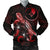 Yap Polynesian Men's Bomber Jacket - Turtle With Blooming Hibiscus Red Red - Polynesian Pride