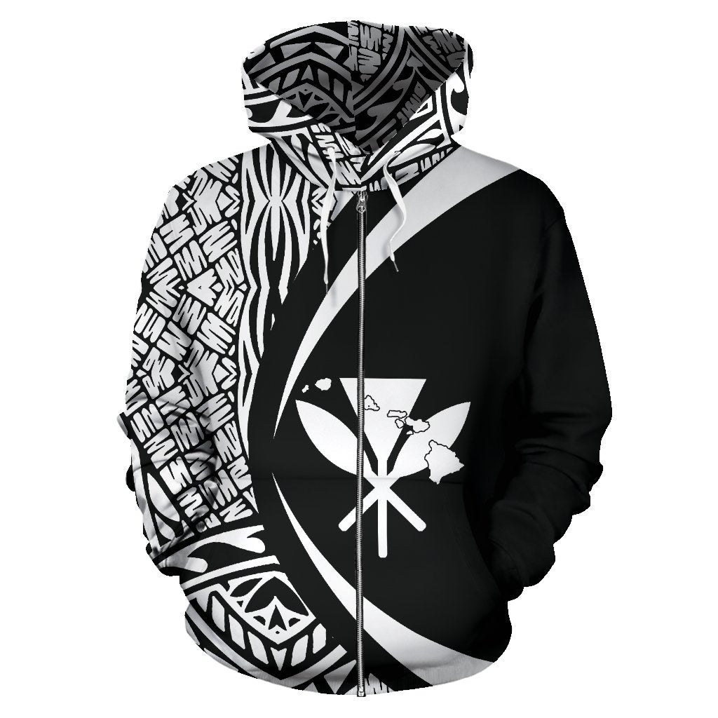 Lanai Kanaka Maoli Polynesian Zip up Hoodie Circle Style - Polynesian Pride