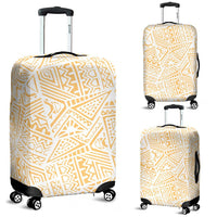 Polynesian Luggage Cover 33 White-Gold - Polynesian Pride