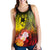 Tonga Custom Personalised Women's Racerback Tank - Humpback Whale with Tropical Flowers (Yellow) - Polynesian Pride