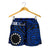 Cook Island Personalised Women's Shorts - Seal With Polynesian Tattoo Style ( Blue) - Polynesian Pride