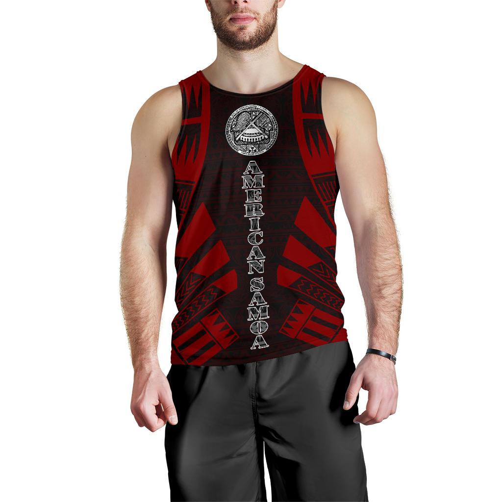 American Samoa Men Tank Top - Polynesian Tattoo Red Red - Polynesian Pride