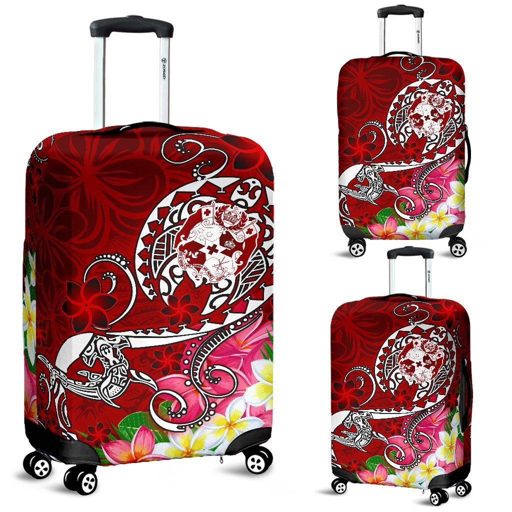 Tonga Luggage Covers - Turtle Plumeria (Red) - Polynesian Pride