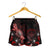 Palau Polynesian Women's Shorts - Turtle With Blooming Hibiscus Red - Polynesian Pride