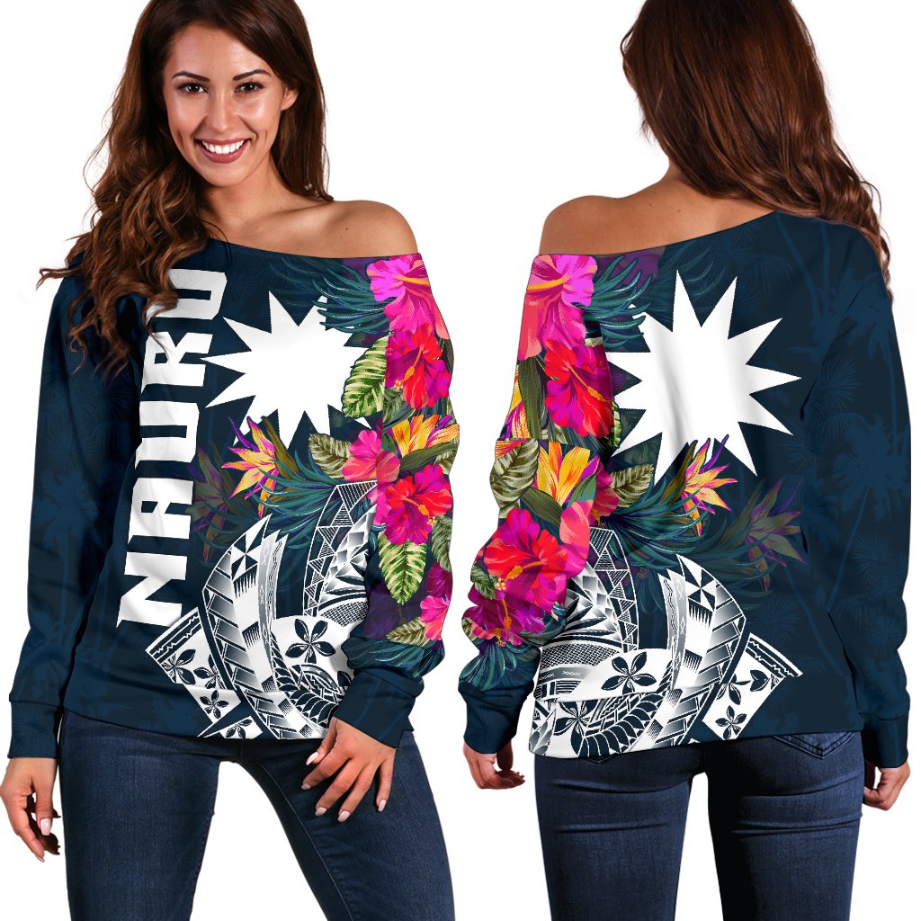 Nauru Women's Off Shoulder Sweater - Summer Vibes - Polynesian Pride