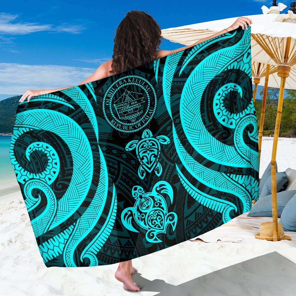 Palau Sarong - Tentacle Turtle Turquoise SARONG ONE SIZE TURQUOISE - Polynesian Pride