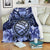 Hawaii Turtle Hibiscus Blue Premium Blanket - Hac Style - AH White - Polynesian Pride