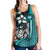 Samoa Polynesian Women's Racerback Tank Turquoise - Turtle With Hook - Polynesian Pride