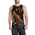 Kosrae Men Tank Top - Turtle With Blooming Hibiscus Gold - Polynesian Pride