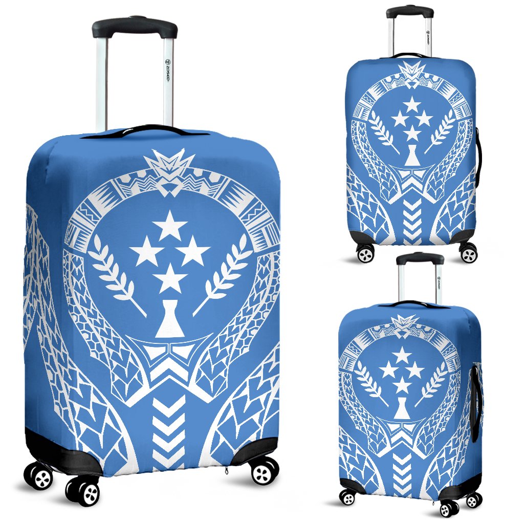 Kosrae Luggage Cover - Micronesian Tribal Blue Blue - Polynesian Pride