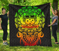 Samoa Polynesian Premium Quilt - Tattoo Pattern With Seal - Polynesian Pride