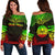 Tahiti Polynesian Chief Custom Personalised Women's Off Shoulder Sweater - Reggae Version Art - Polynesian Pride