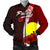 Palau Polynesian Men's Bomber Jacket - Coat Of Arm With Hibiscus Red - Polynesian Pride