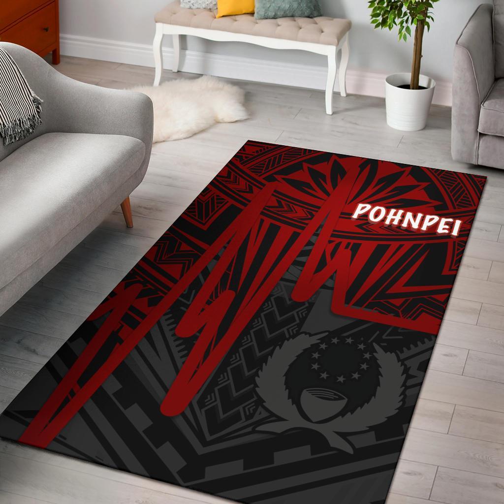 Pohnpei Area Rug - Pohnpei Seal In Heartbeat Patterns Style (Red) Red - Polynesian Pride