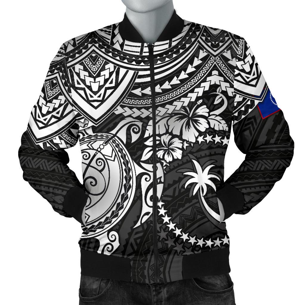 Chuuk Polynesian Bomber Jacket (Men) - White Turtle White - Polynesian Pride