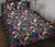 Hawaii Quilt Bed Set Tropical Hibiscus Red And Plumeria White AH Black - Polynesian Pride