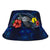 New Caledonia Polynesian Bucket Hat - Blue Turtle Hibiscus - Polynesian Pride