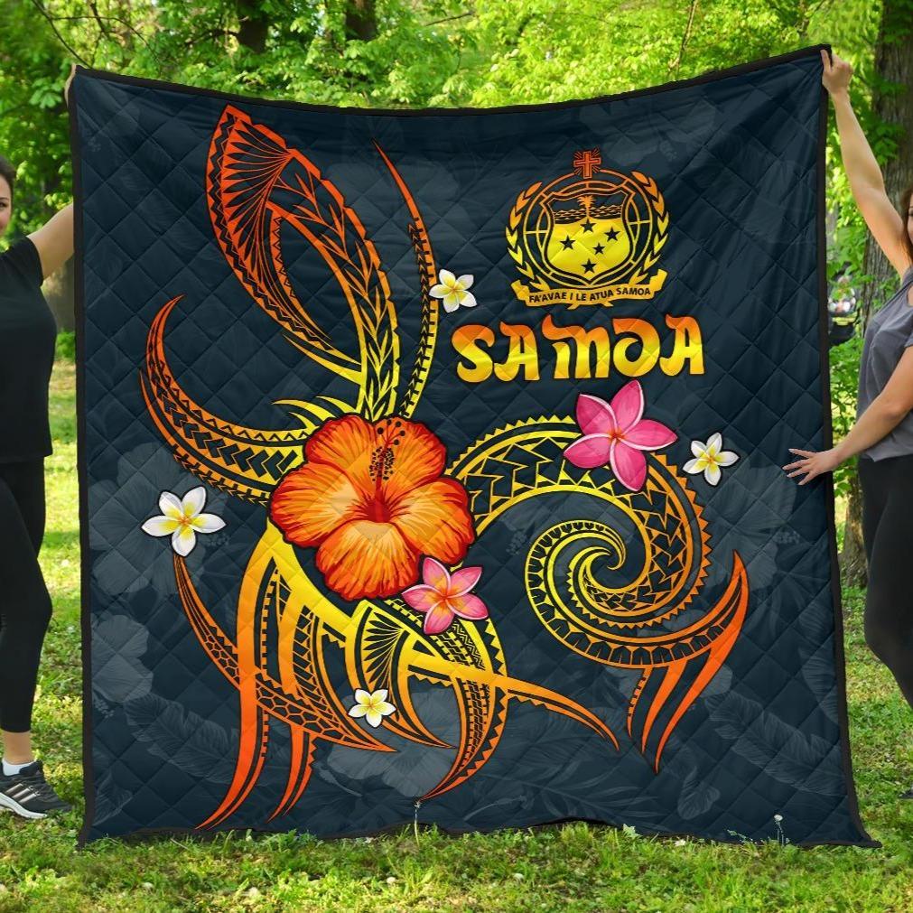 Polynesian Hawaii Premium Quilt - Legend of Samoa (Blue) Blue - Polynesian Pride