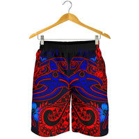 Samoa Men's Shorts - Blue Shark Polynesian Tattoo - Polynesian Pride