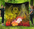 Pohnpei Premium Quilt - Humpback Whale with Tropical Flowers (Yellow) Yellow - Polynesian Pride