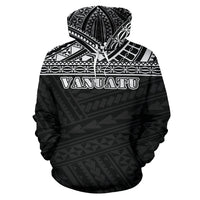 Vanuatu All Over Hoodie Polynesian Black Version - Polynesian Pride